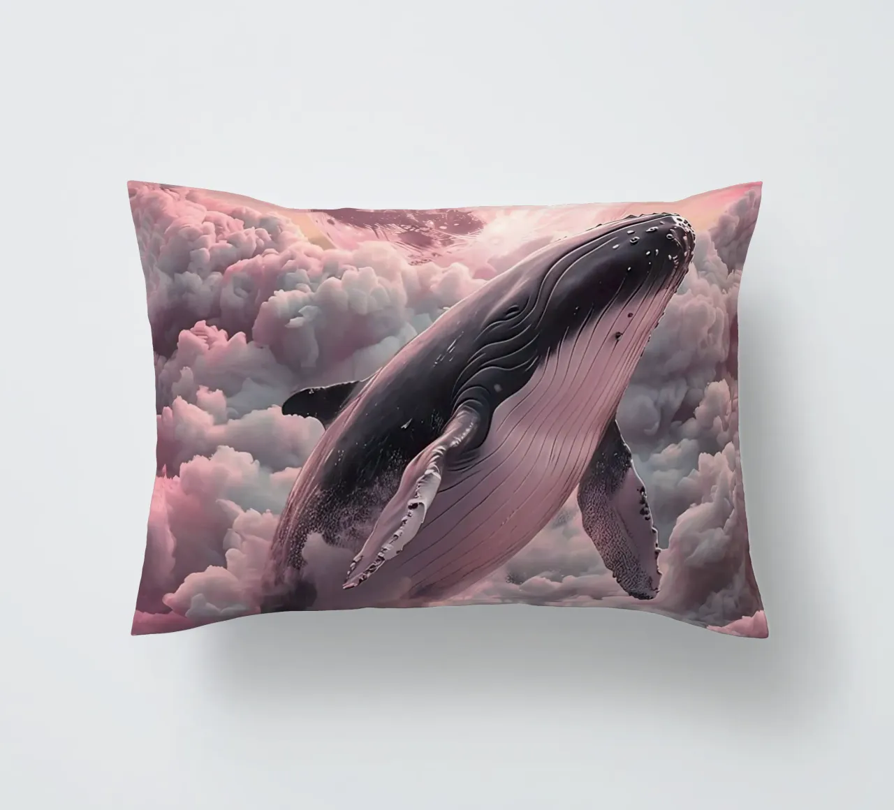 Whale in the Clouds with Moon decorative cushion by 🎁 ARTVI-SHOP