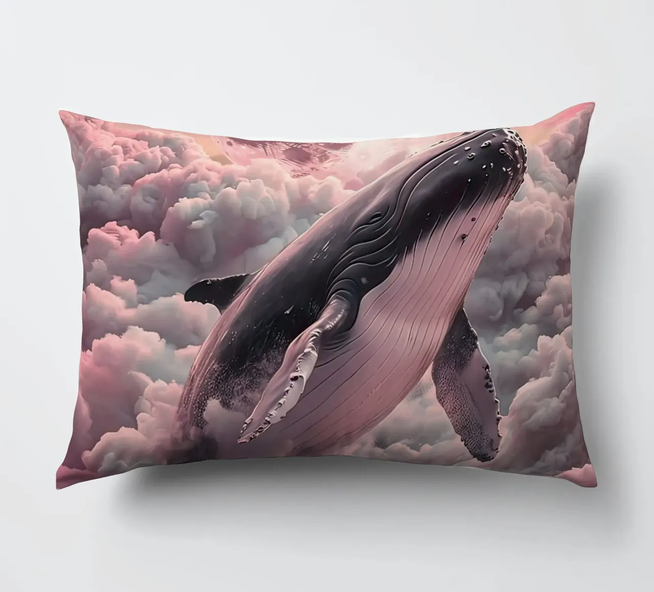 Whale in the Clouds with Moon decorative cushion by 🎁 ARTVI-SHOP