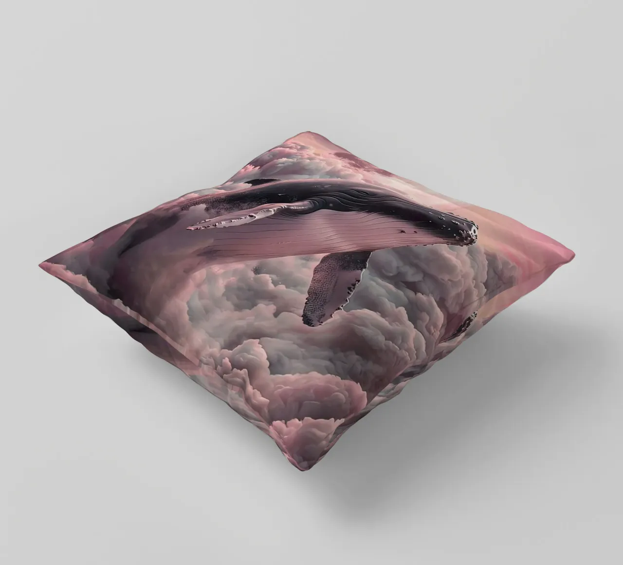 Whale in the Clouds with Moon decorative cushion by 🎁 ARTVI-SHOP