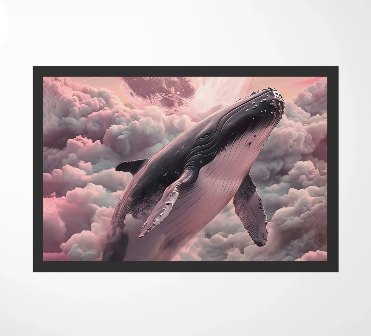 Whale in the Clouds with Moon doormat by 🎁 ARTVI-SHOP