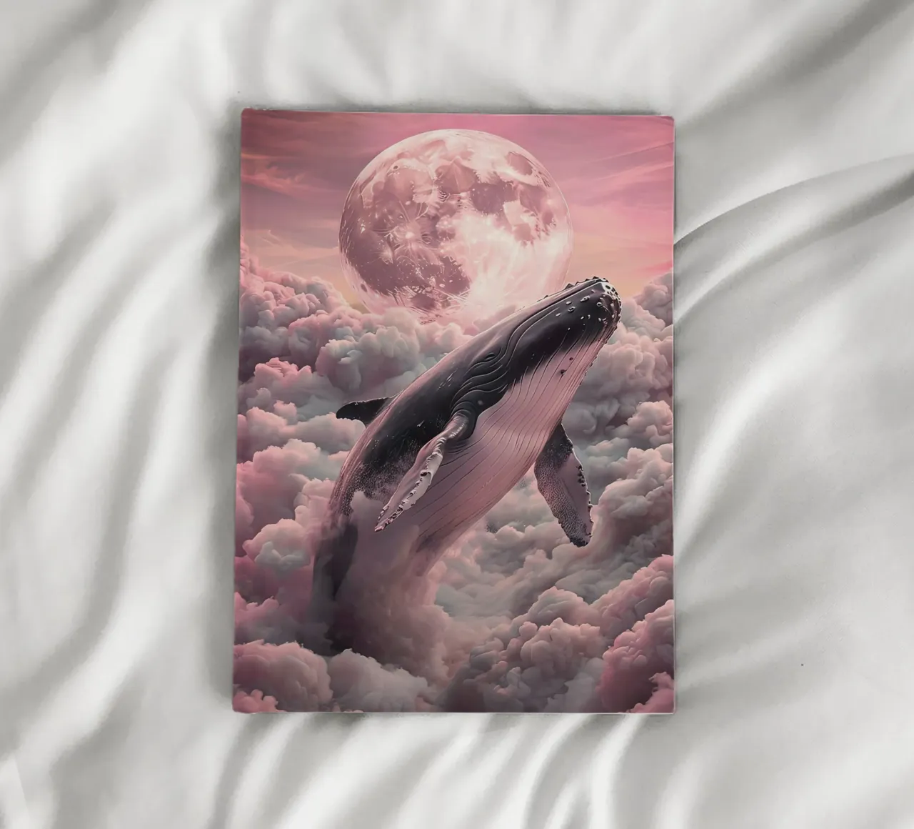 Whale in the Clouds with Moon notebook by 🎁 NOBELART