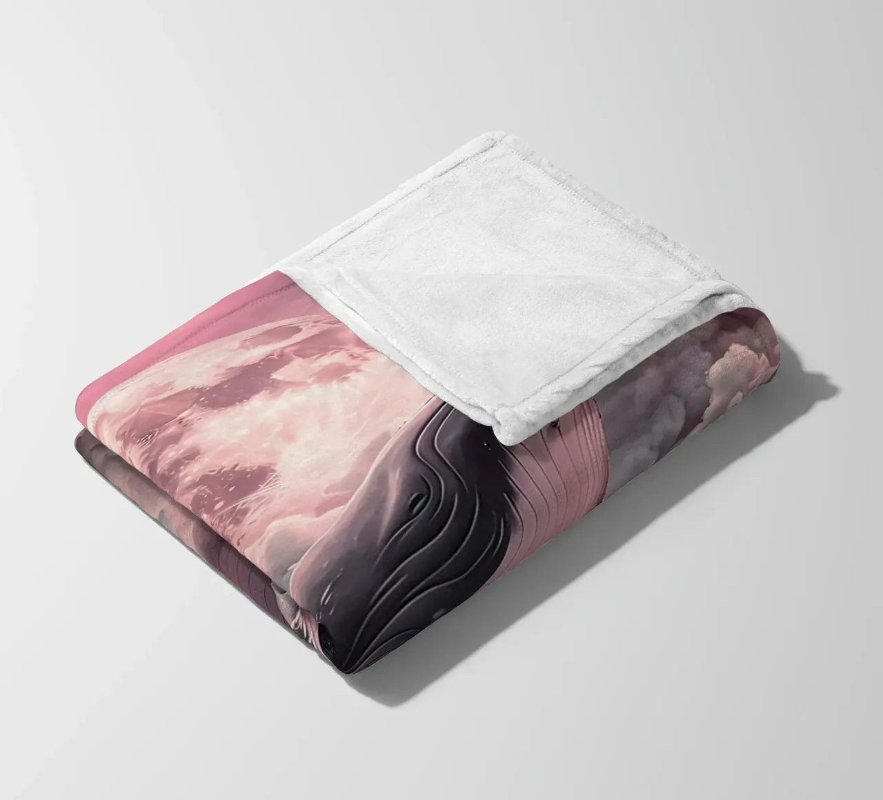 Whale in the Clouds with Moon fleece blanket by 🎁 ARTVI-SHOP