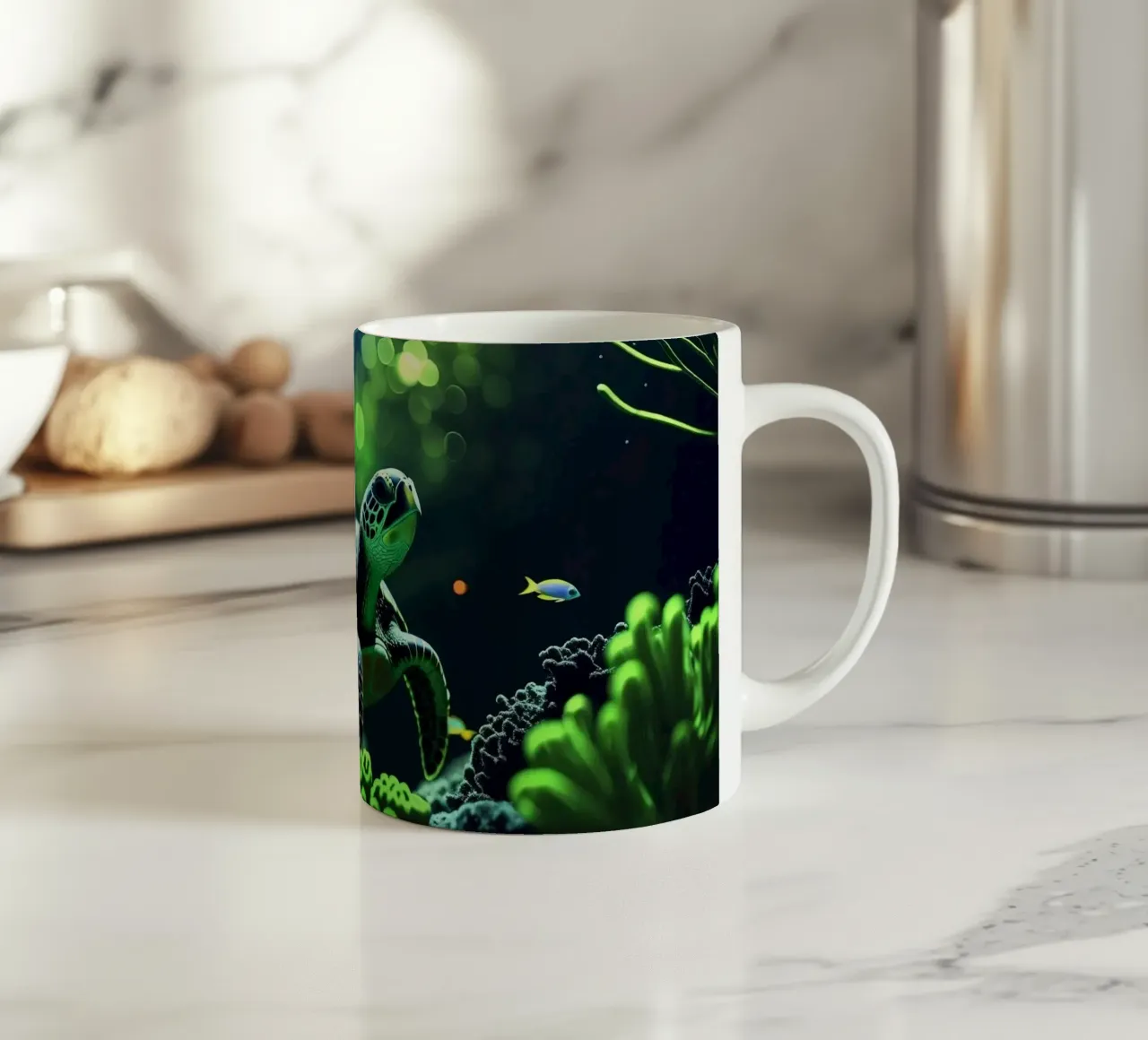 Still Waters ✦ Schildpad in smaragdgroen licht keramische mok van LUMAQUA ✦ STUDIO