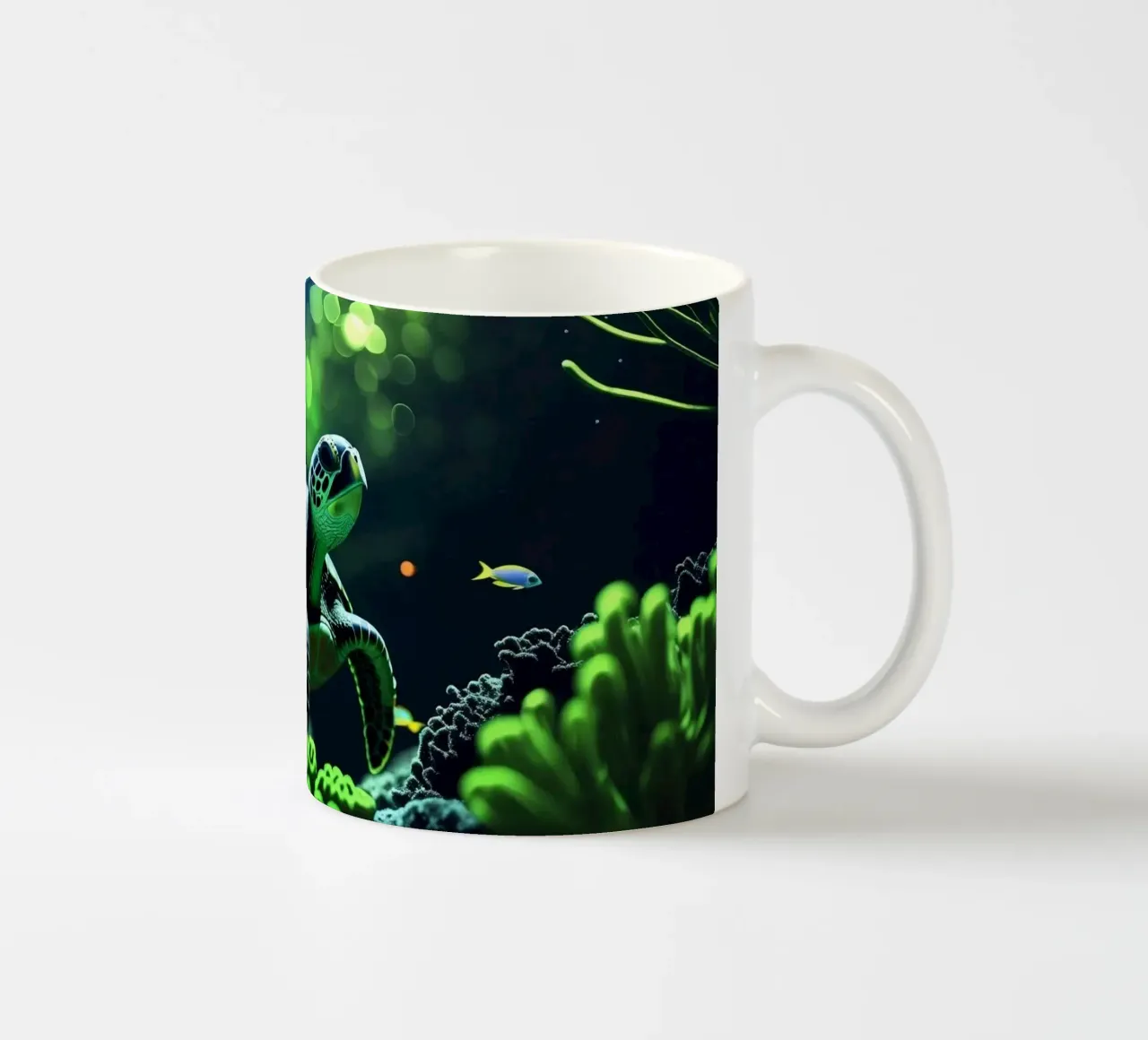 Still Waters ✦ Schildpad in smaragdgroen licht keramische mok van LUMAQUA ✦ STUDIO