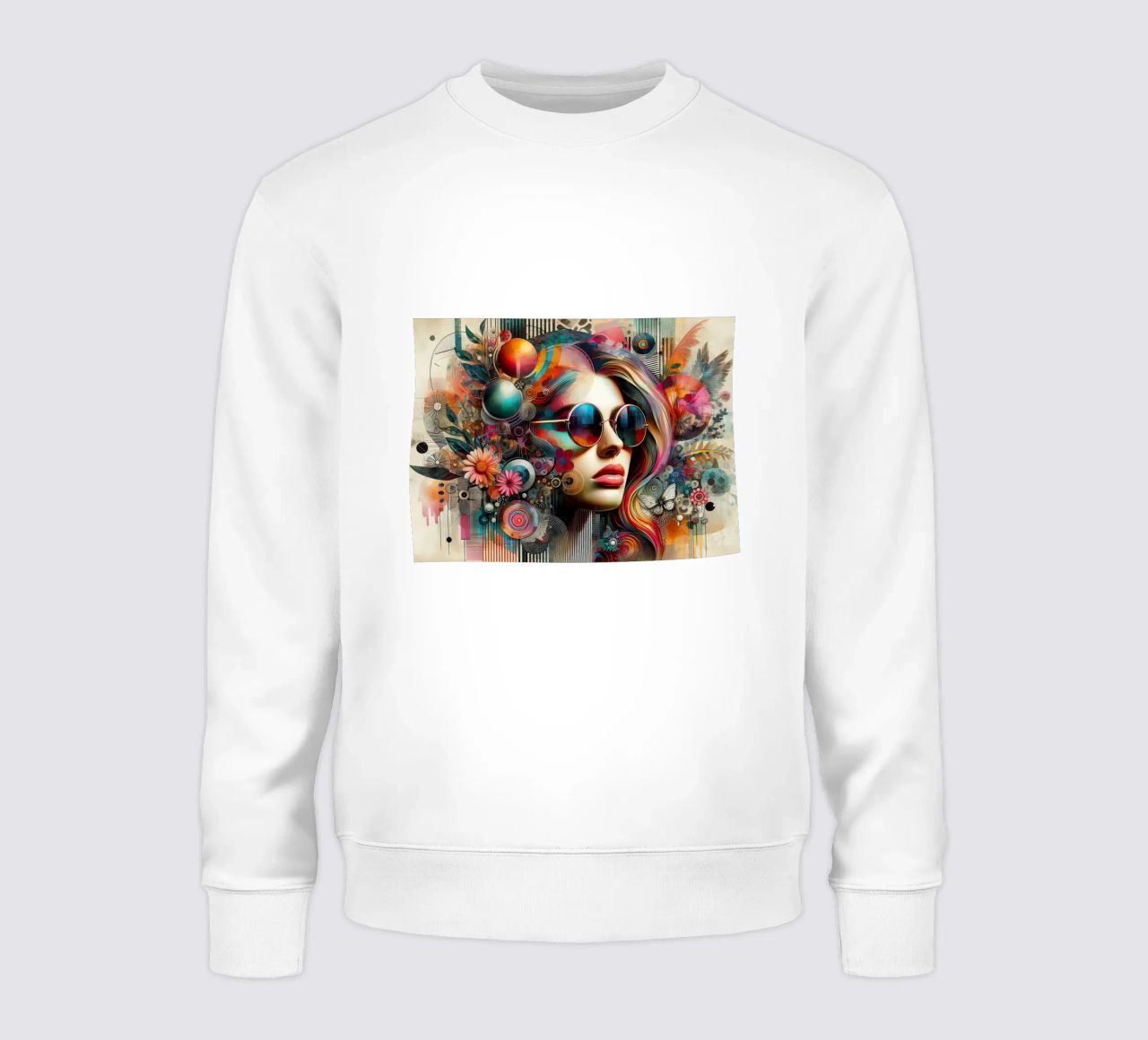 Retrato colorido con elementos florales abstractos sudadera de ARTVI-SHOP
