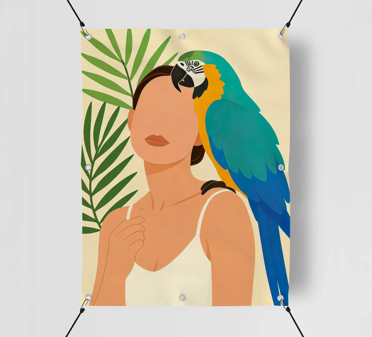 Woman with Macaw Parrot Illustration pvc cover by 🎁 ARTVI-SHOP
