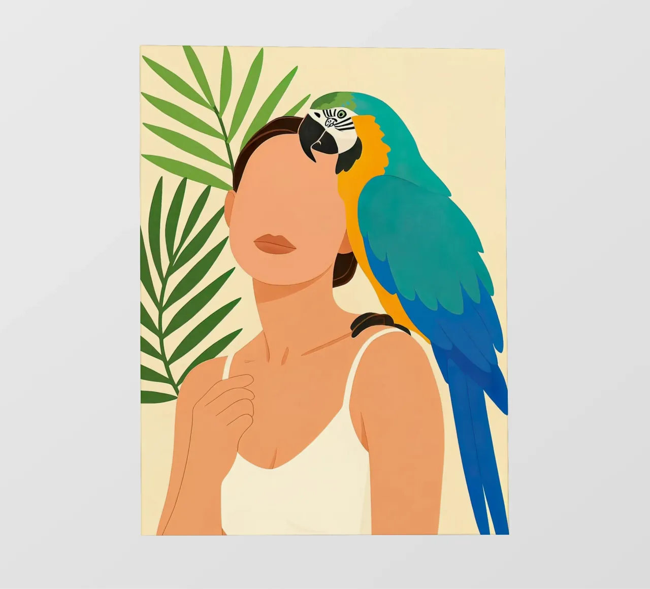 Woman with Macaw Parrot Illustration pvc cover by 🎁 ARTVI-SHOP