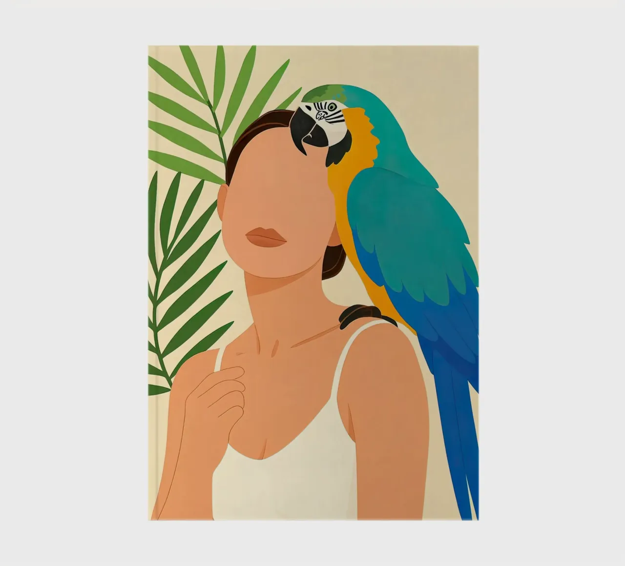 Vrouw met Ara papegaai Illustratie notitieboek van 🎁 ARTVI-SHOP