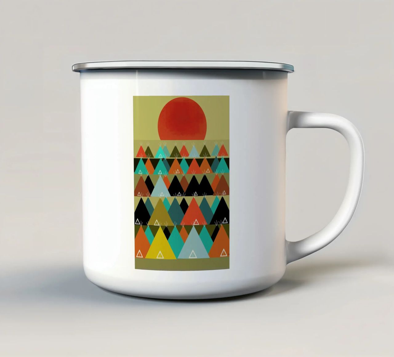 tipi moon tazza in smalto da Brian Buckley