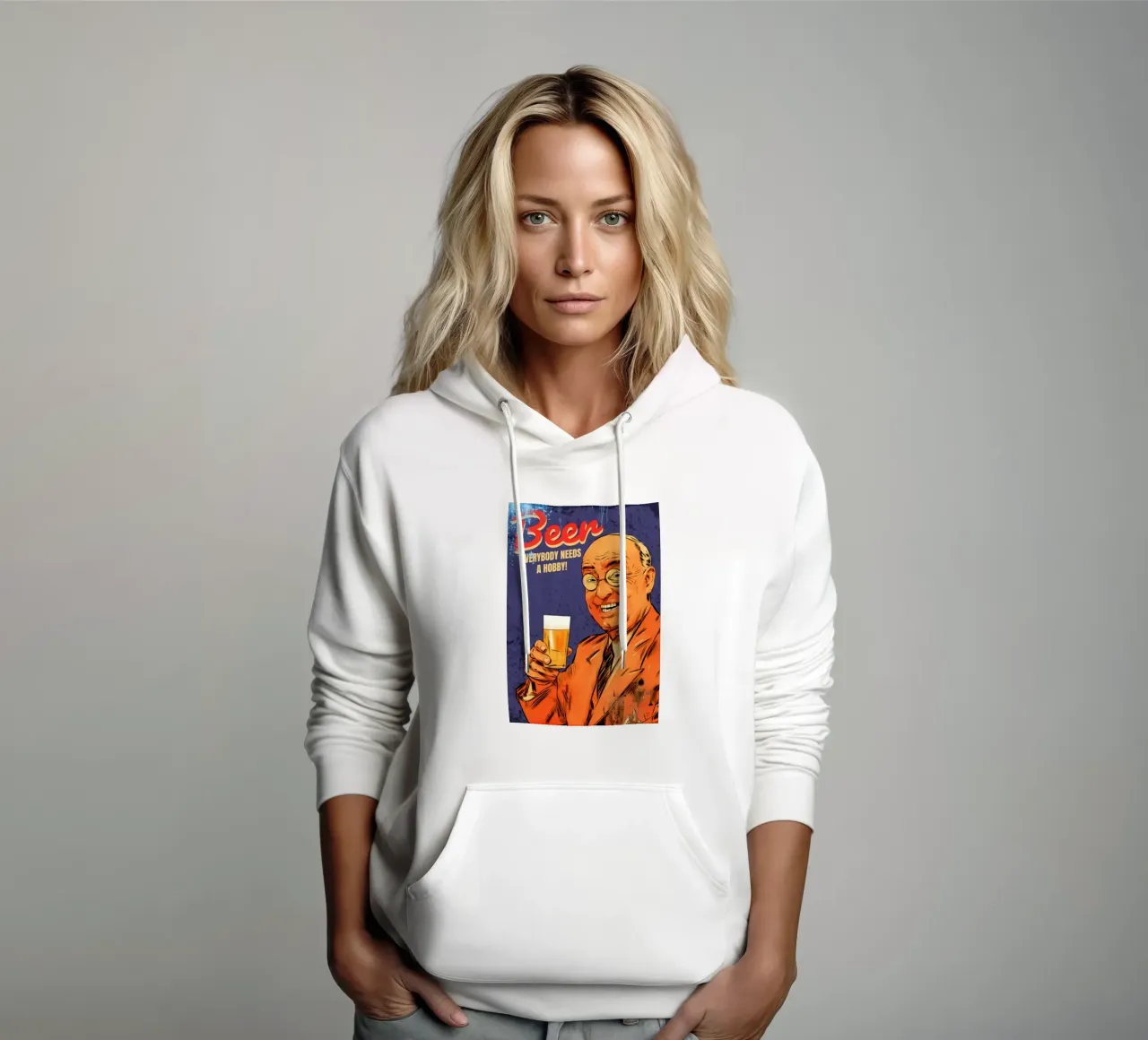 Opera d'arte di Everybody Need A Glass of Beer felpa con cappuccio da Jodie Art
