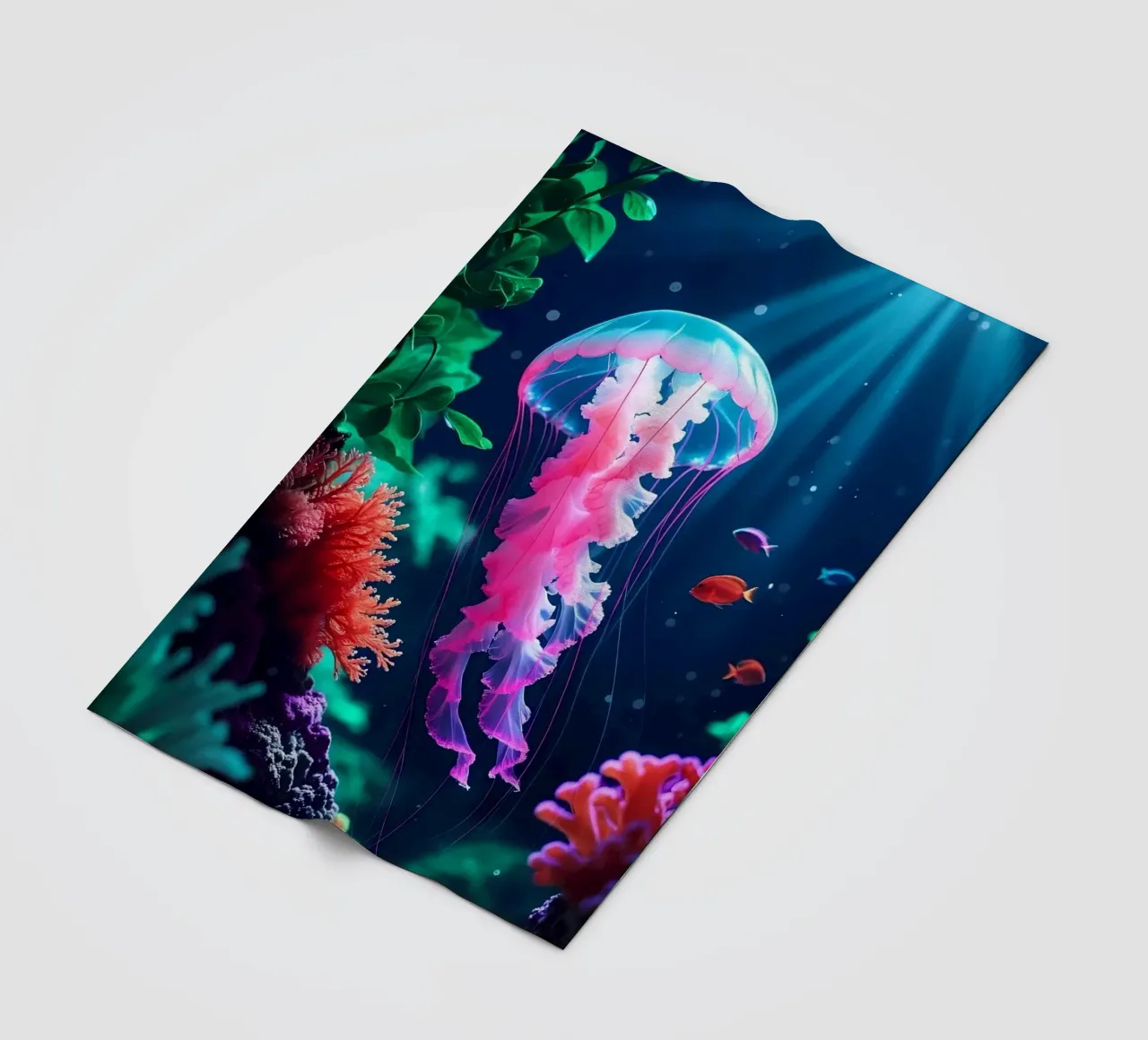 ✨🪼 Luminous Waltz ✦ Pink Jellyfish in Coral Bloom 🌙 fleece blanket by LUMAQUA STUDIO