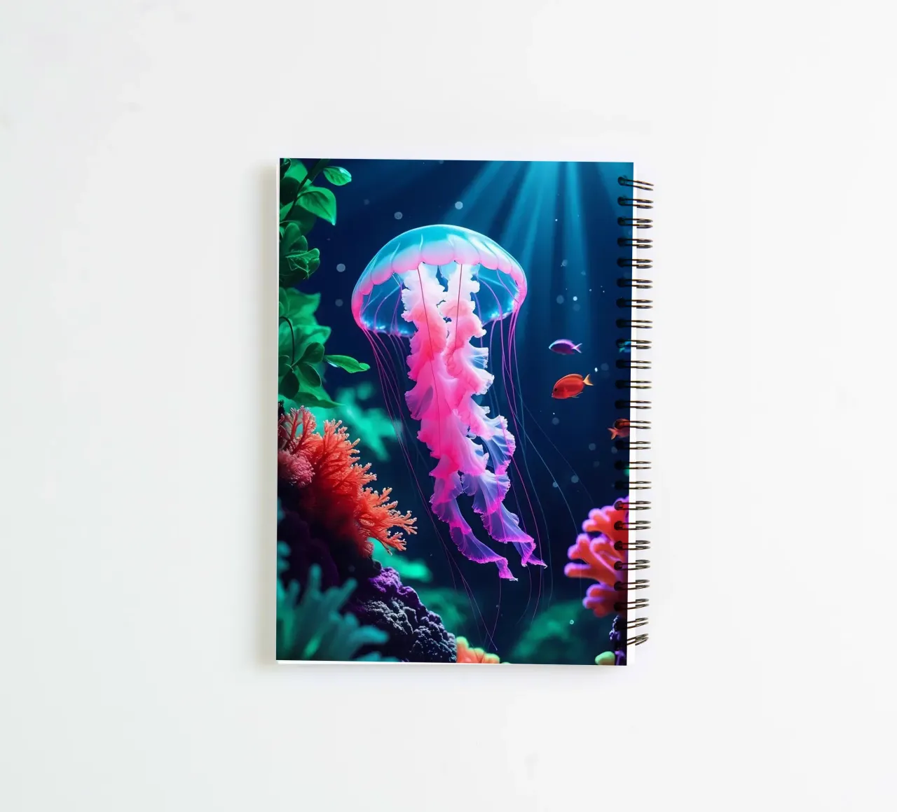 ✨🪼 Luminous Waltz ✦ Pink Jellyfish in Coral Bloom 🌙 carnet à spirale de LUMAQUA STUDIO