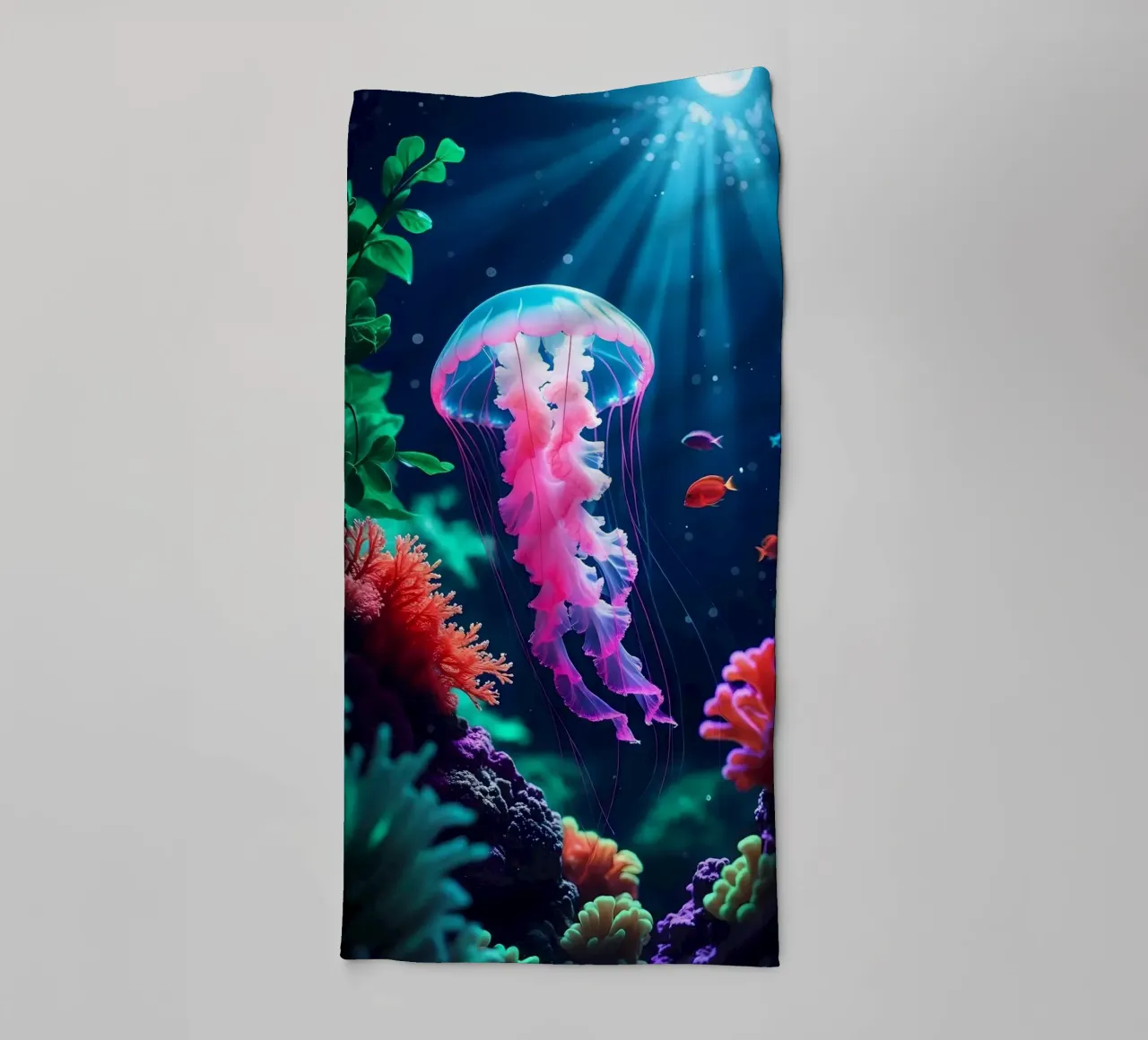 ✨🪼 Luminous Waltz ✦ Pink Jellyfish in Coral Bloom 🌙 towel by LUMAQUA STUDIO