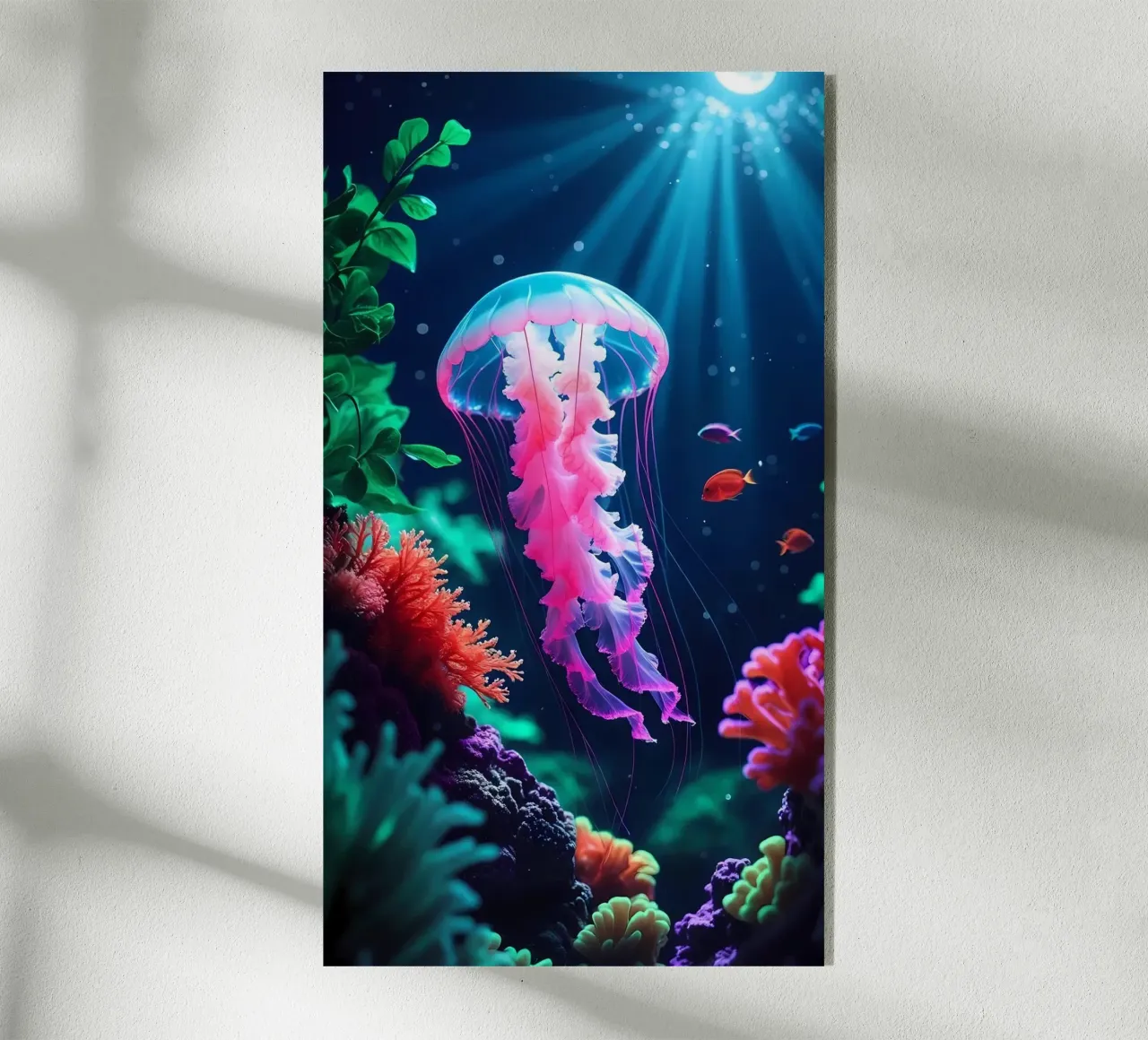 ✨🪼 Valzer luminoso ✦ Medusa rosa in fiore di corallo 🌙 plexiglass da LUMAQUA STUDIO