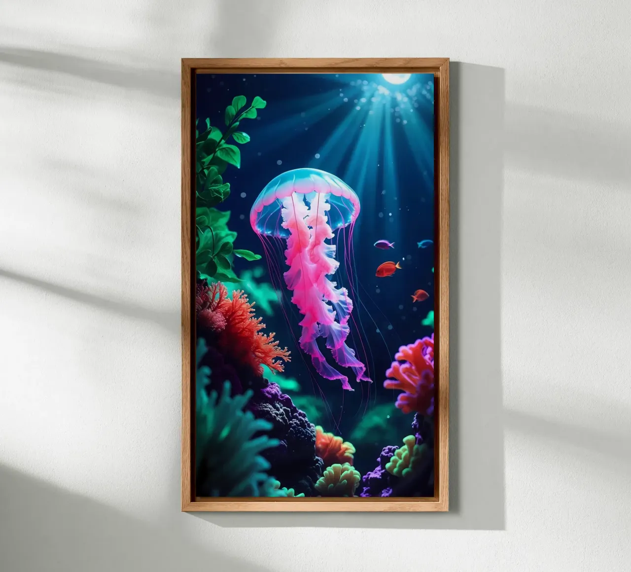 ✨🪼 Luminous Waltz ✦ Pink Jellyfish in Coral Bloom 🌙 alu-dibond by LUMAQUA STUDIO