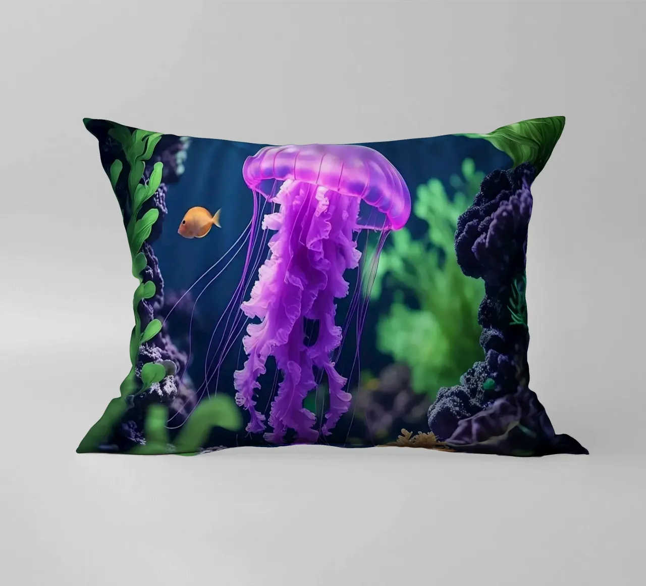 Lunar Veil ✦ Medusa rosa-viola in Gentle Flow cuscino da LUMAQUA ✦ STUDIO