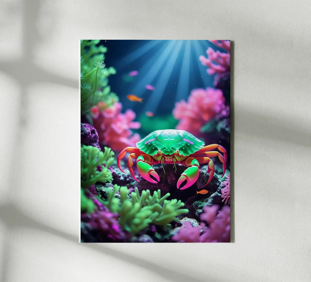 ✨🦀 Neon Skitter ✦ Carnival Crab Beneath the Moon 🌙 canvas by LUMAQUA STUDIO