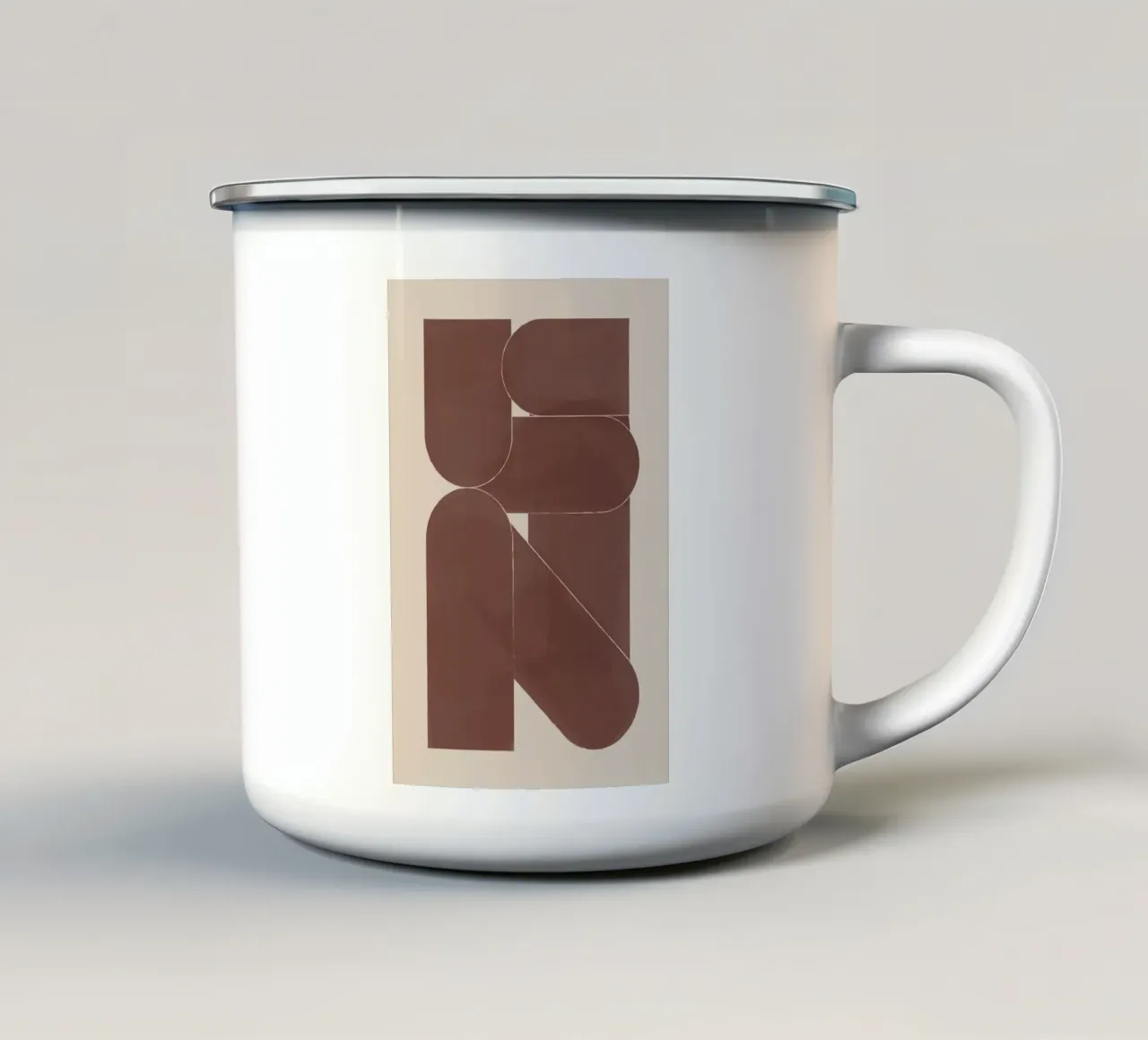 Forme astratte di terracotta tazza in smalto da Melloi Art Print