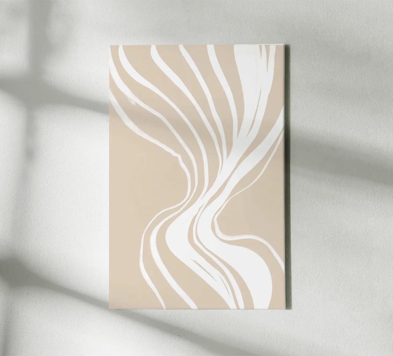 Abstract White Swirls Line Art canvas by Melloi Art Print