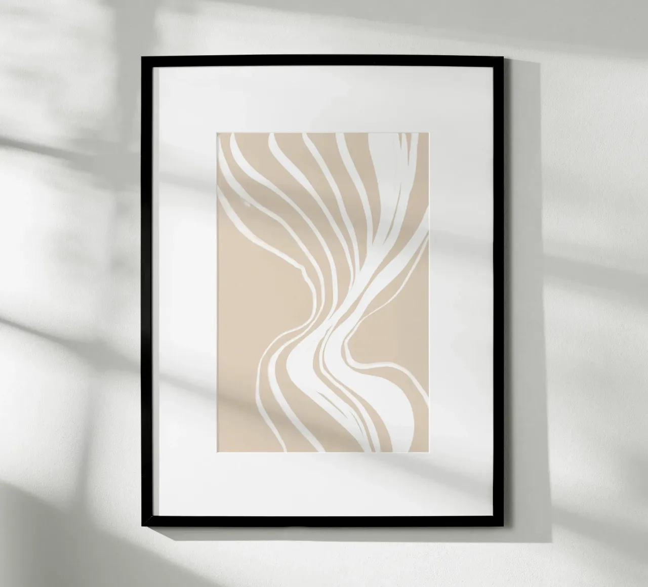 Line art astratta di vortici bianchi poster da Melloi Art Print