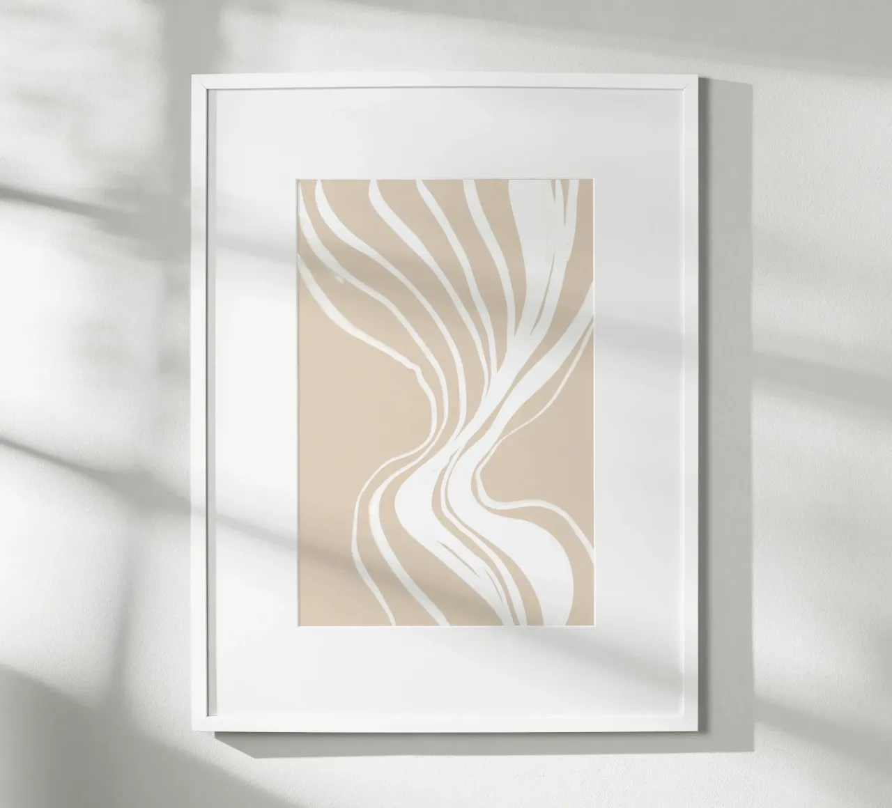 Line art astratta di vortici bianchi carta hahnemühle da Melloi Art Print