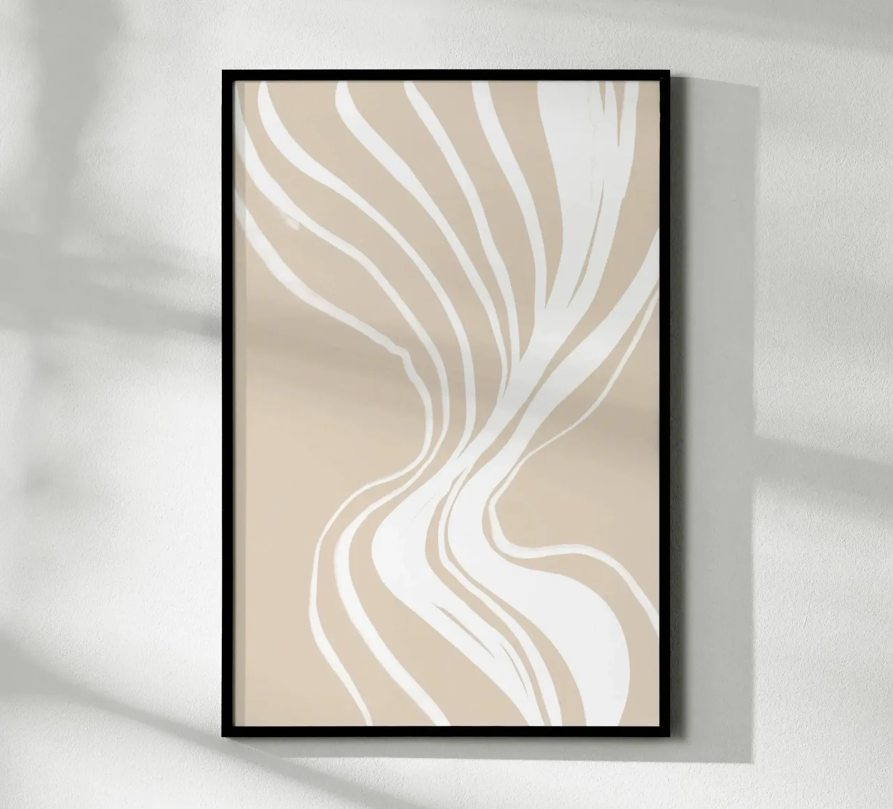 Line art astratta di vortici bianchi poster da Melloi Art Print