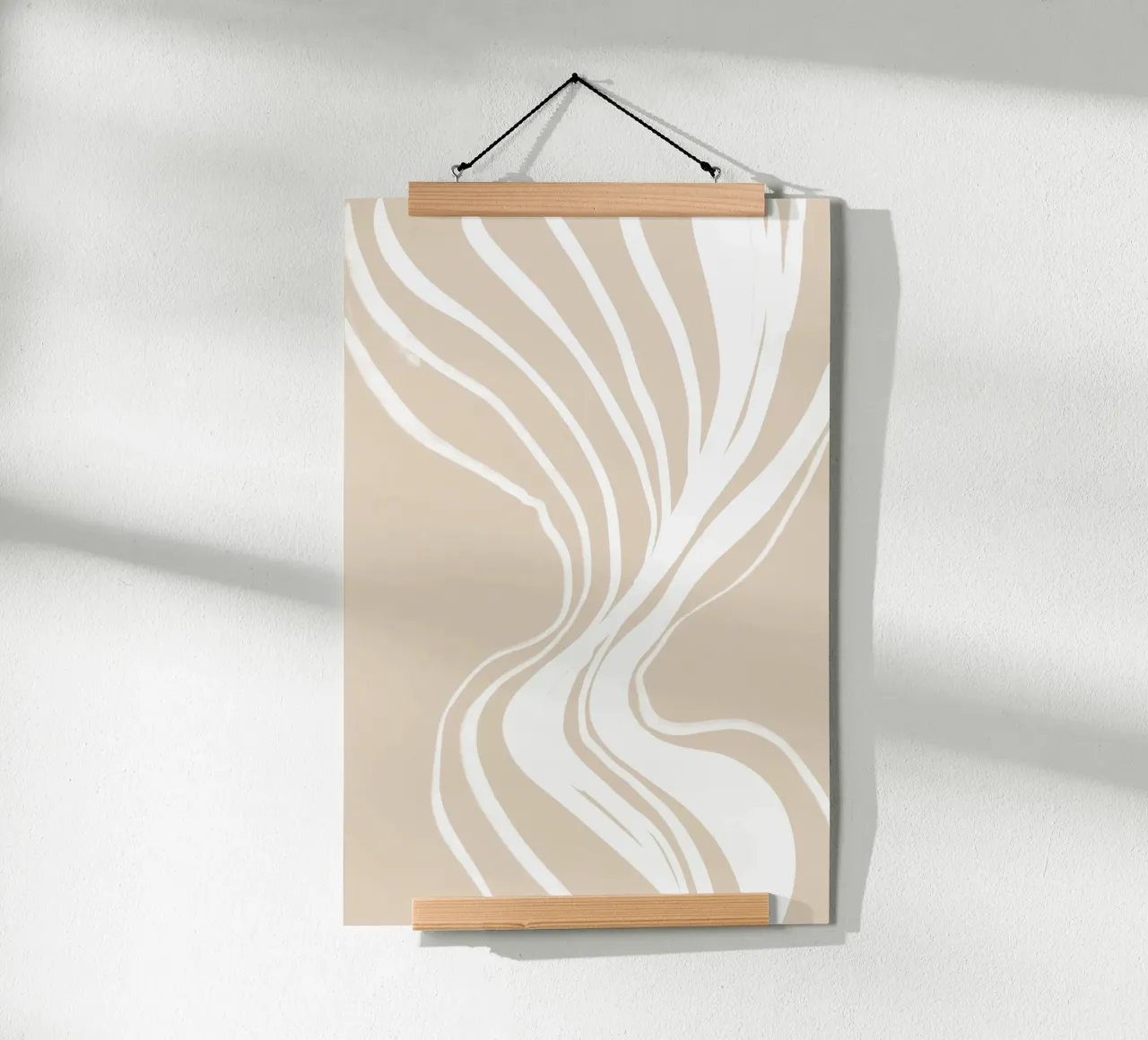 Line art astratta di vortici bianchi poster da Melloi Art Print