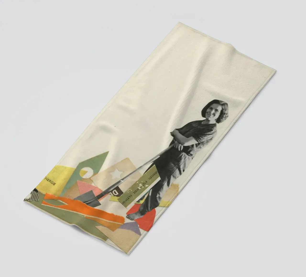 Dig beach towel by Cassia Beck Collage