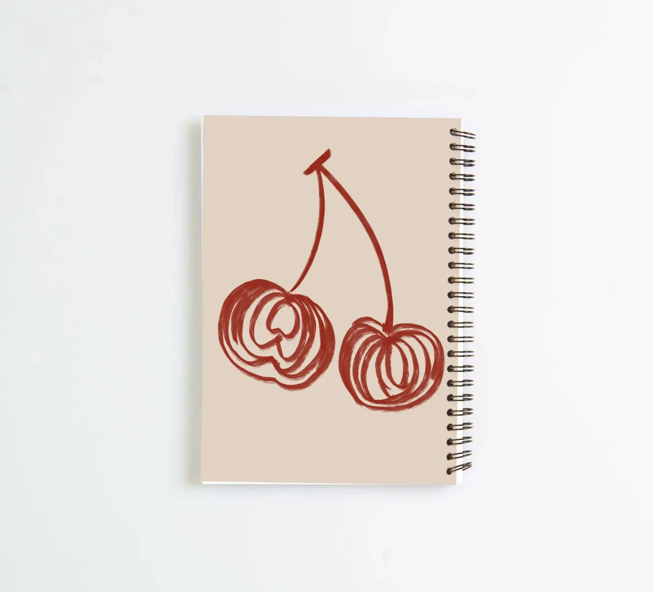 Minimalist Cherry Line Art spiral notebook by Melloi Art Print