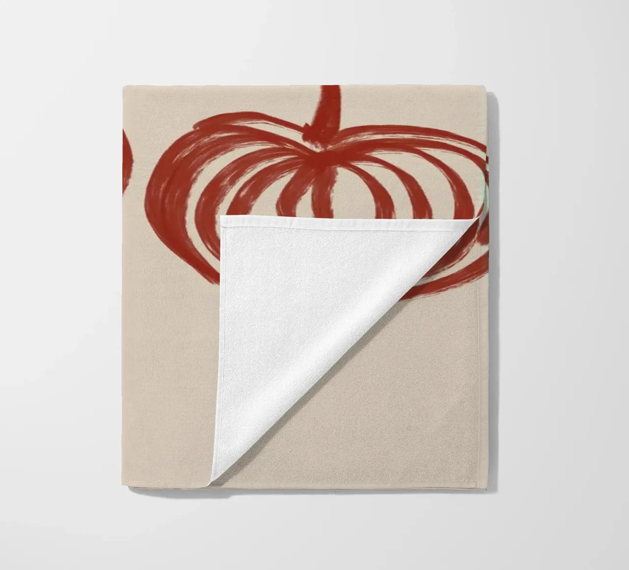 Minimalist Cherry Line Art beach towel by Melloi Art Print