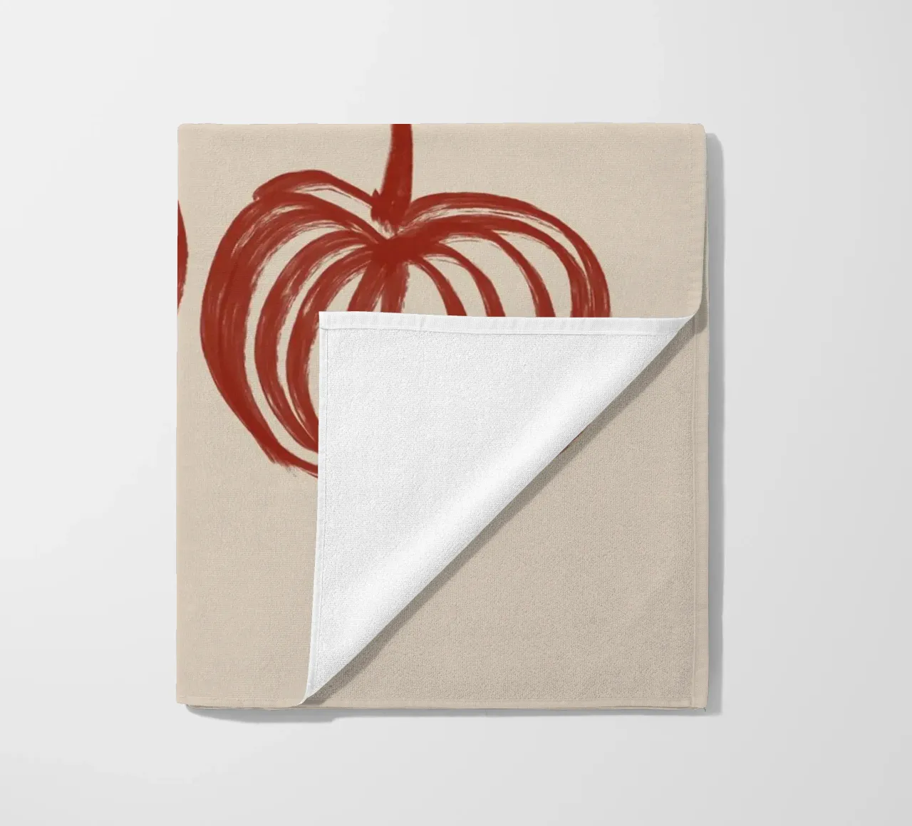 Minimalist Cherry Line Art beach towel by Melloi Art Print