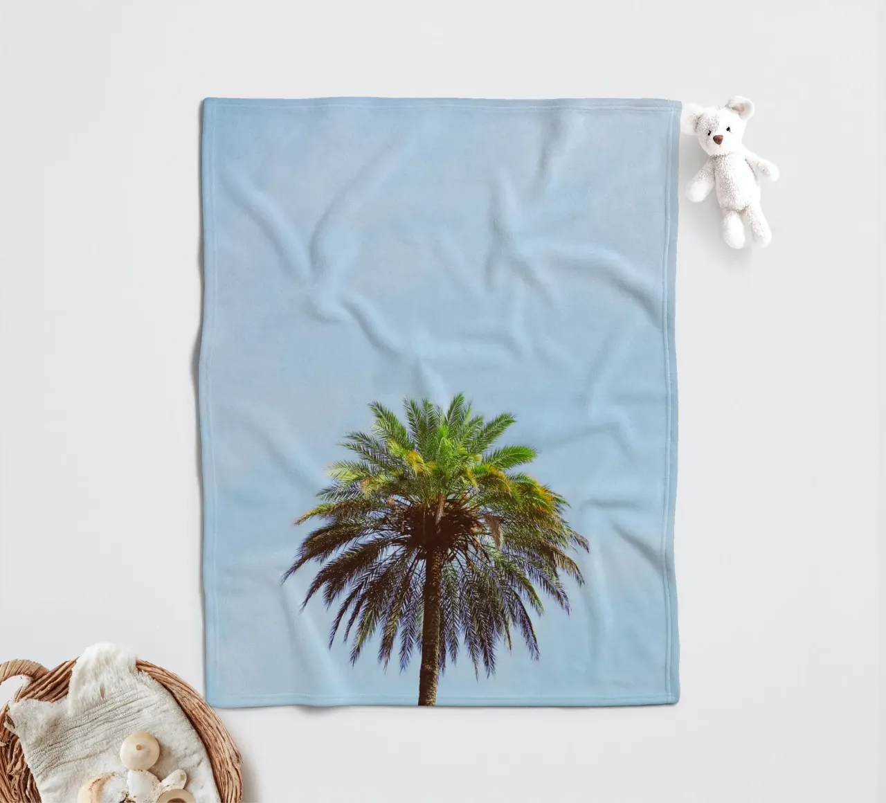 Palmboom fleecedeken van Cassia Beck Photography