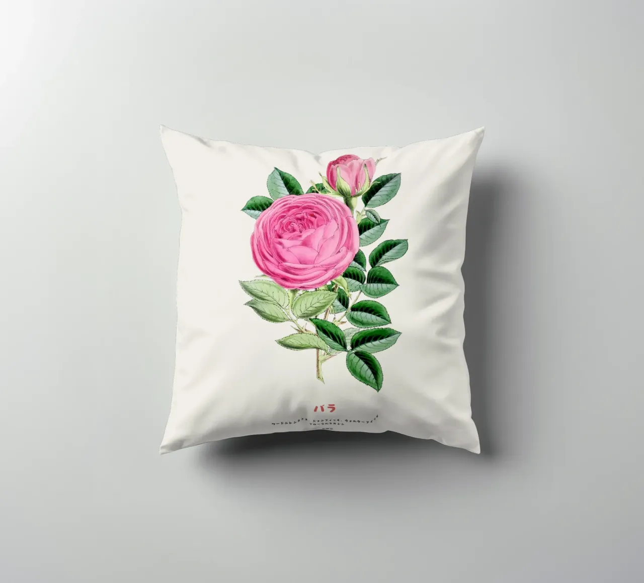Rosa giapponese rosa cuscino da Vintagrafica