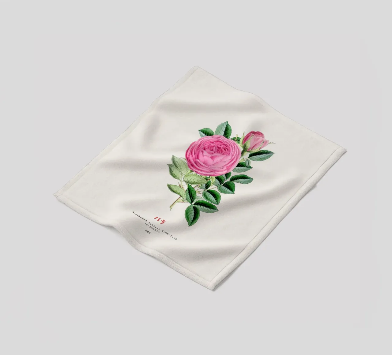 Rosa Japanische Rose Fleecedecke von Vintagrafica