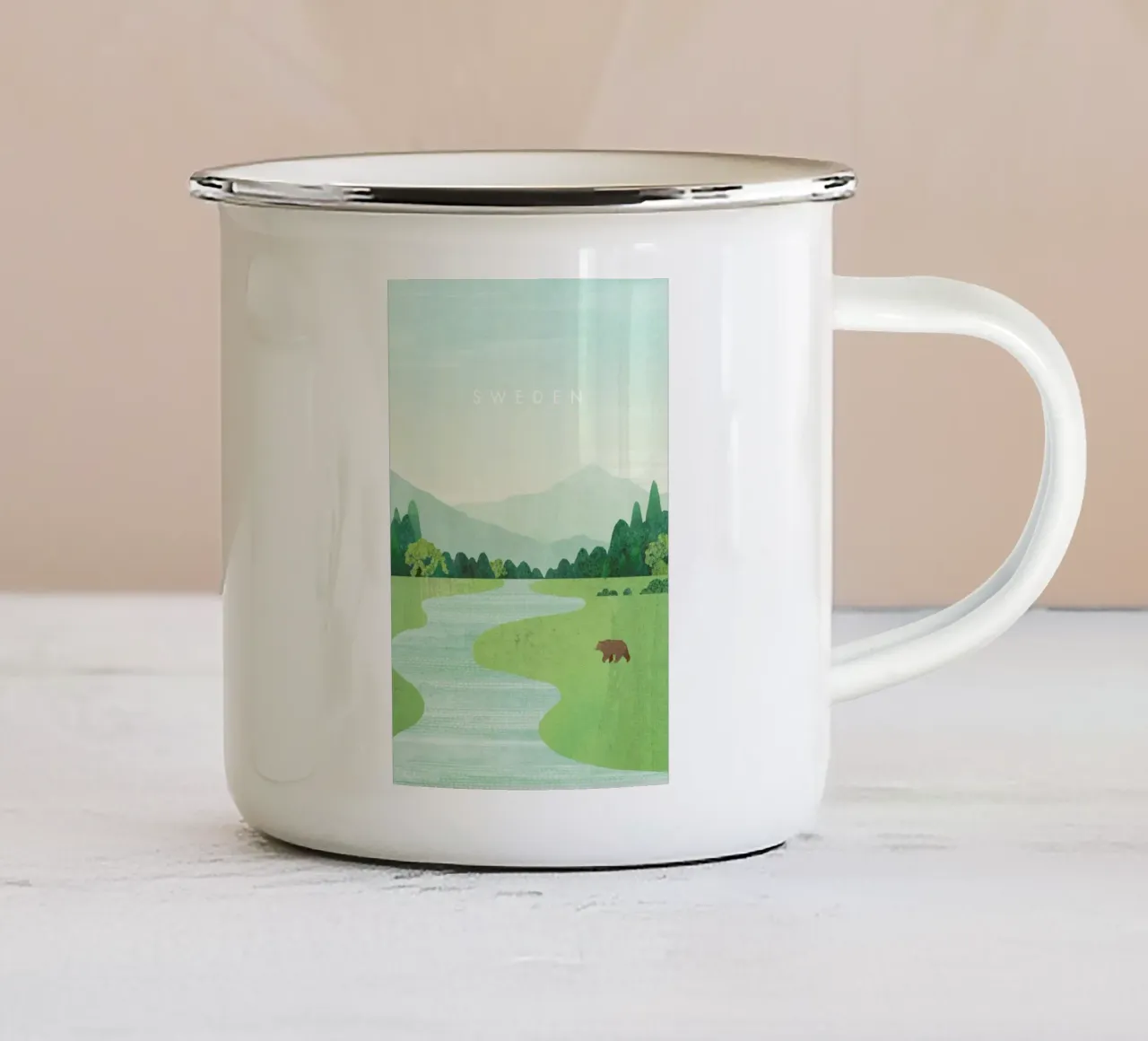 Sweden tazza in smalto da Henry Rivers