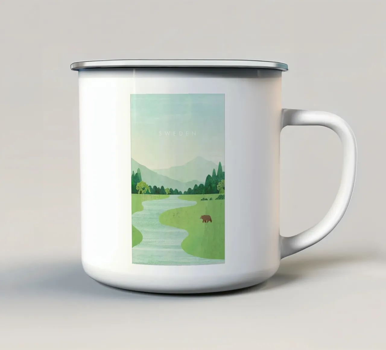 Sweden tazza in smalto da Henry Rivers