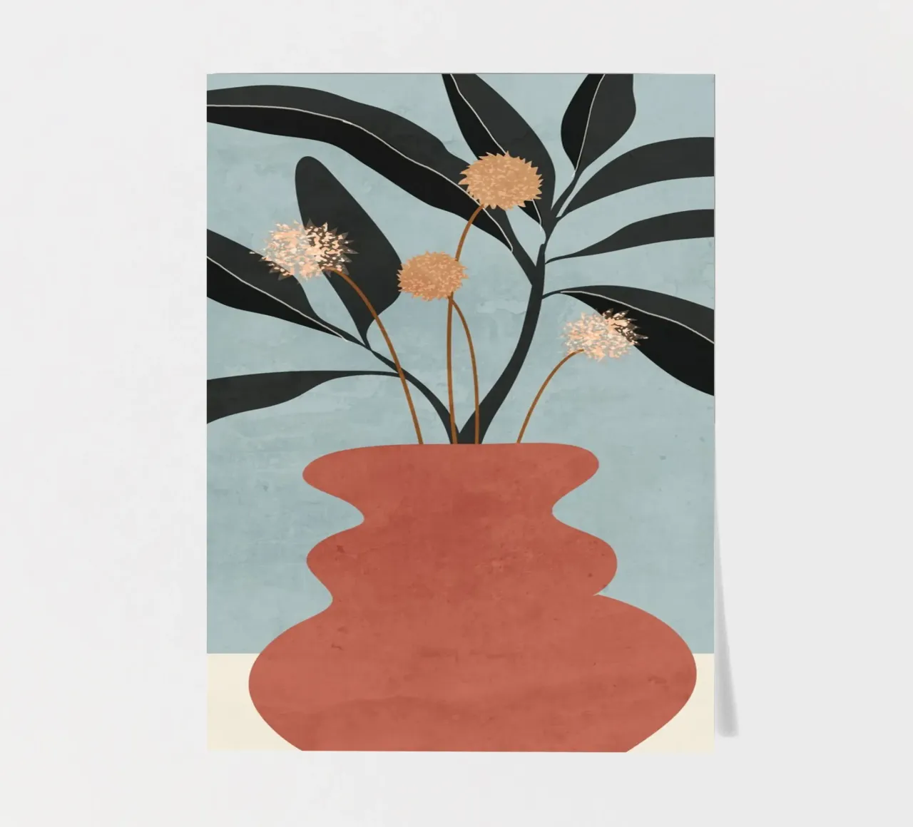 Art abstrait minimal Vase Plante planche autocollant de ThingDesign