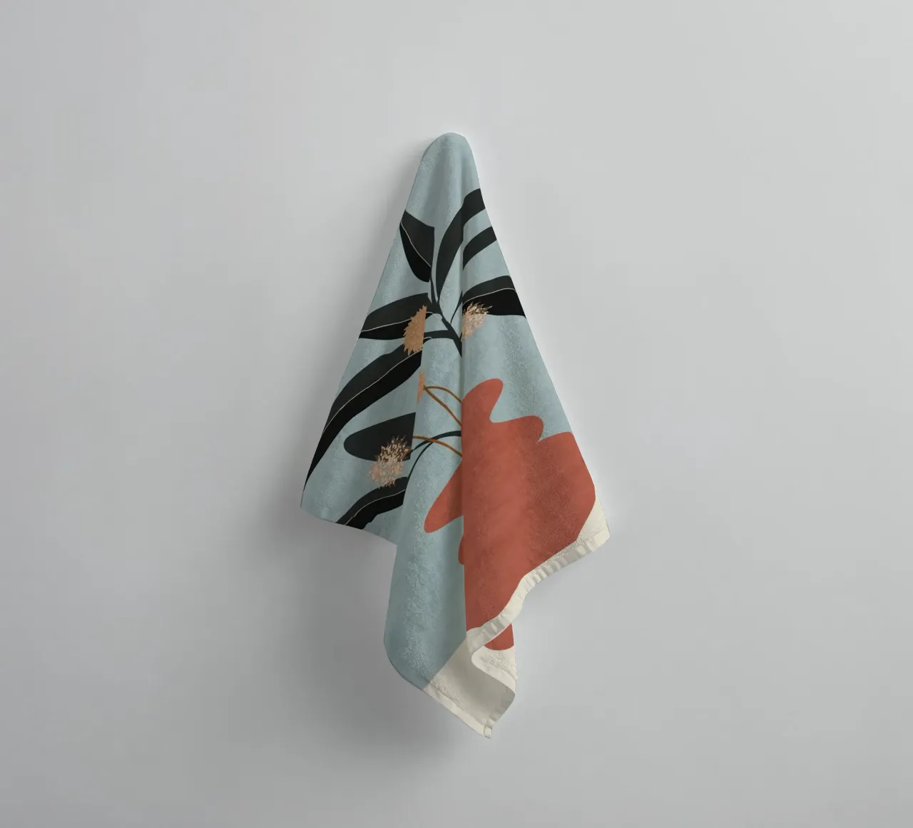 Minimal Abstrakte Kunst Vase Pflanze Handtuch von ThingDesign