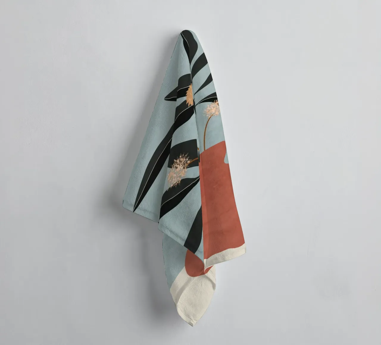 Minimal Abstrakte Kunst Vase Pflanze Handtuch von ThingDesign