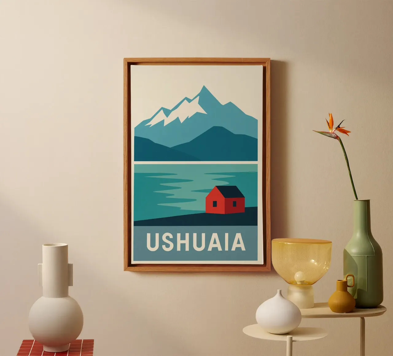 Ushuaia - At the End of the World, Frozen Calm canvas with Floater frame by JETLAG | affiches voyage