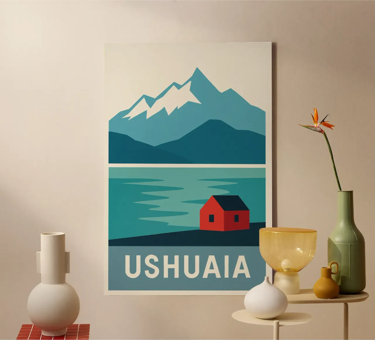 Ushuaia - At the End of the World, Frozen Calm canvas with Floater frame by JETLAG | affiches voyage