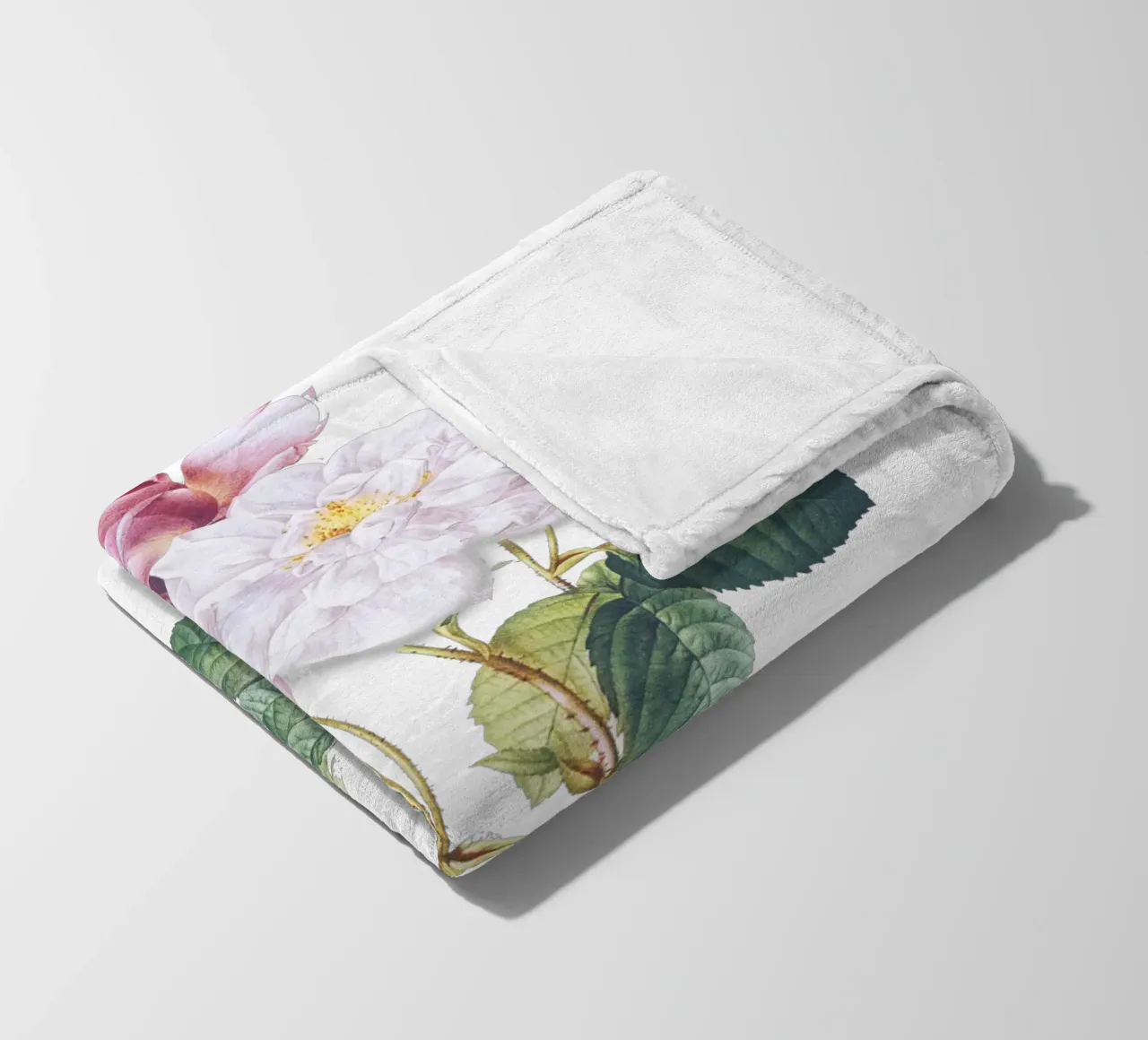Rosa × damascena di Pierre-Joseph Redouté, coperta in pile da Venus Art