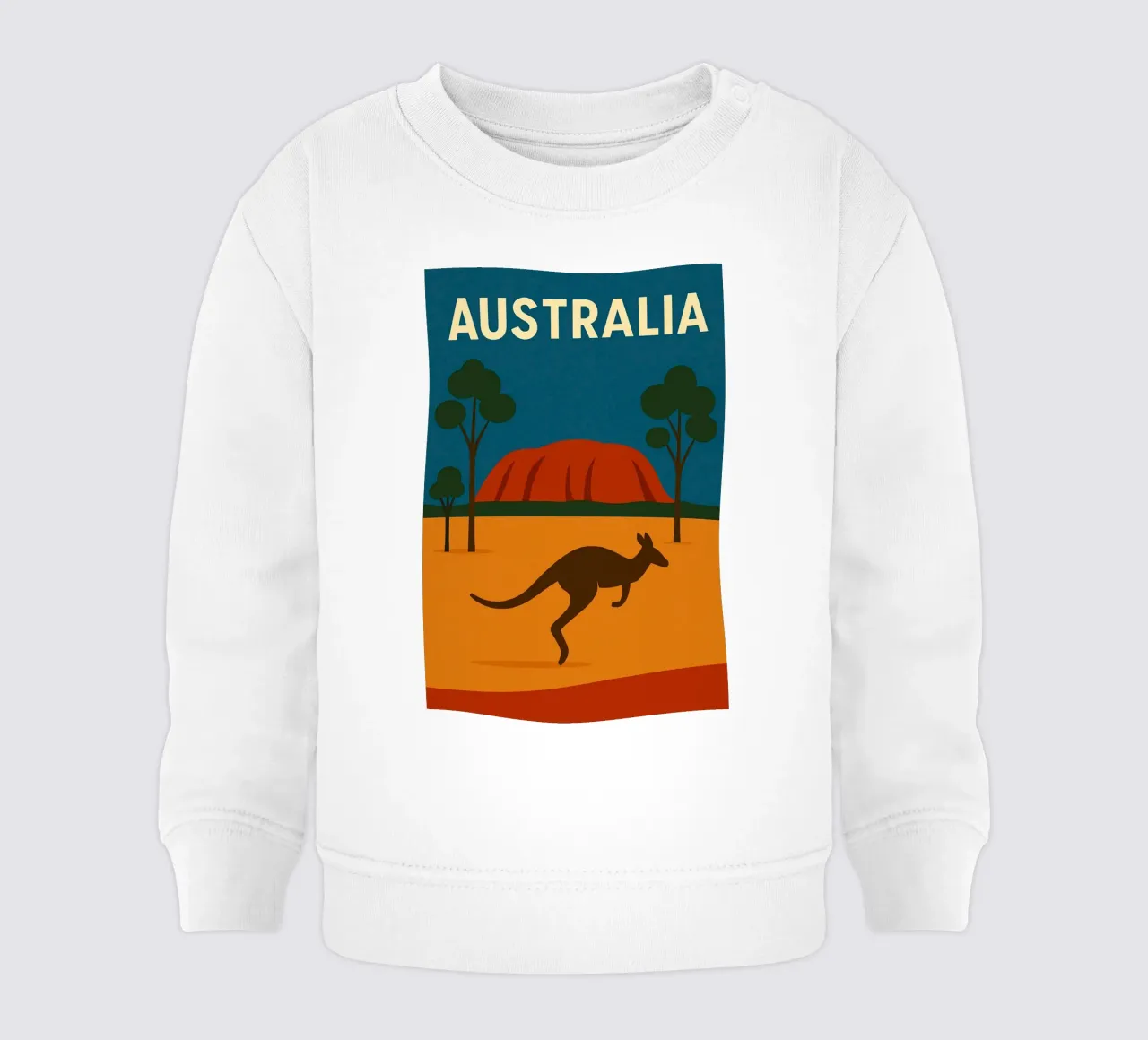 Australia - Selvaggia, solare e grafica felpa neonato da JETLAG | affiches voyage