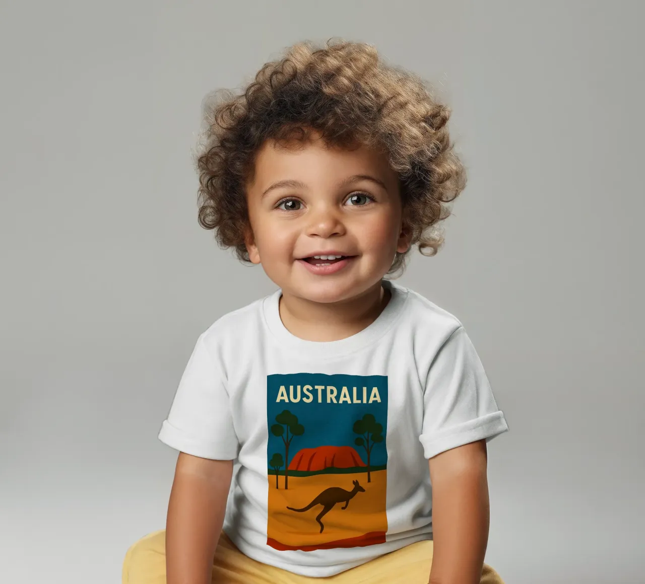Australia - Selvaggia, solare e grafica maglietta neonato da JETLAG | affiches voyage
