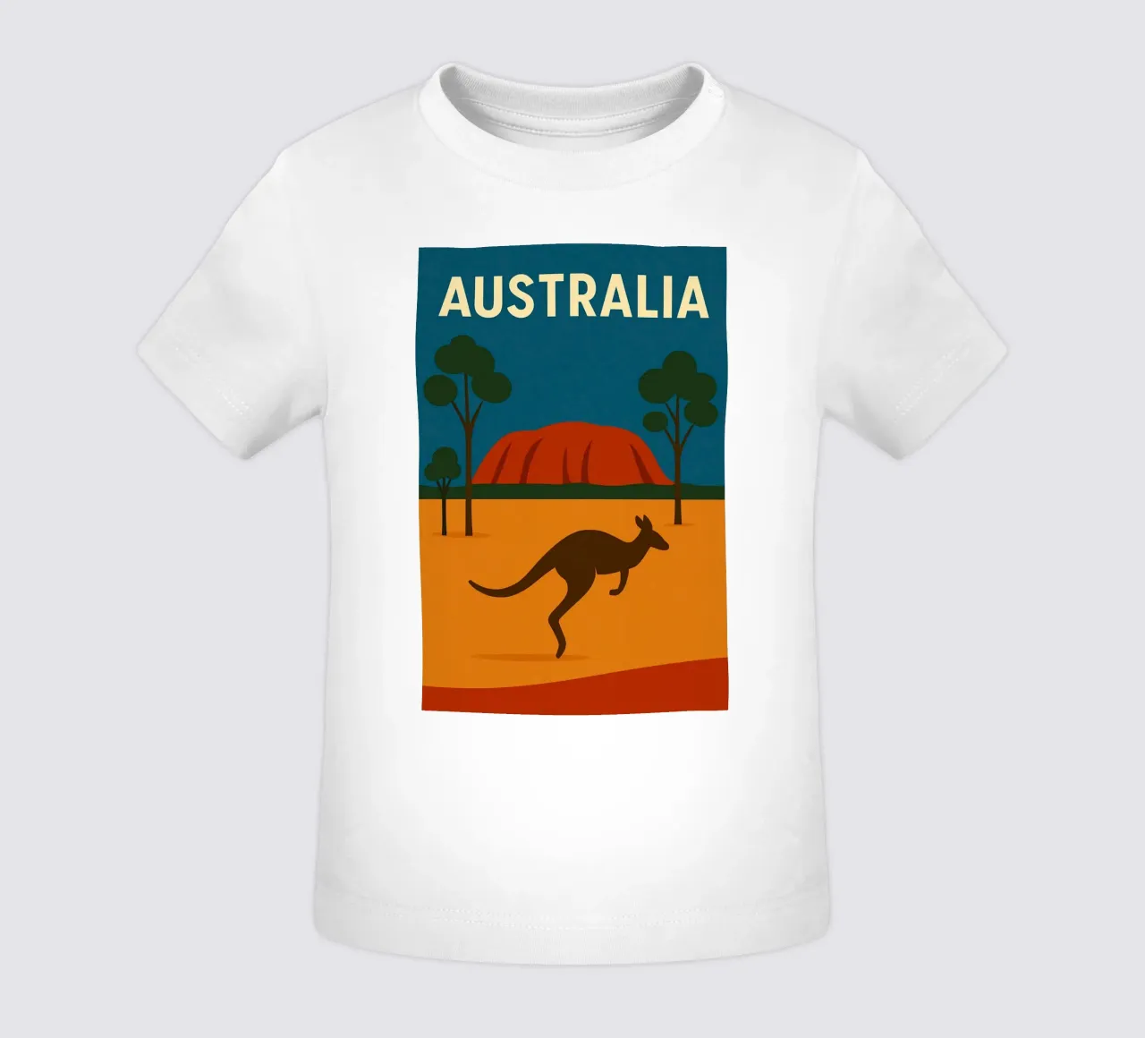 Australia - Selvaggia, solare e grafica maglietta neonato da JETLAG | affiches voyage