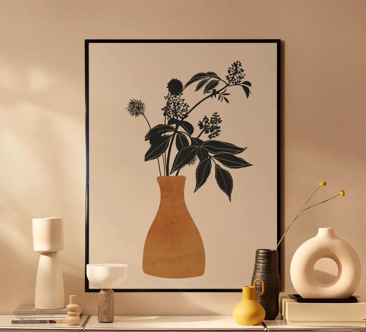 Minimal Abstrakte Kunst Vase Pflanze 2 Poster von ThingDesign