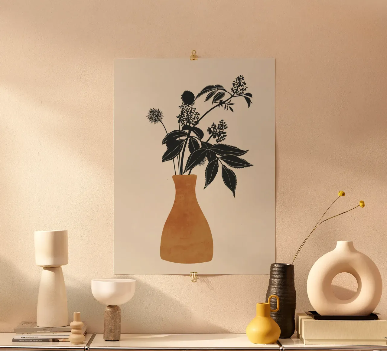 Minimal Abstrakte Kunst Vase Pflanze 2 Poster von ThingDesign