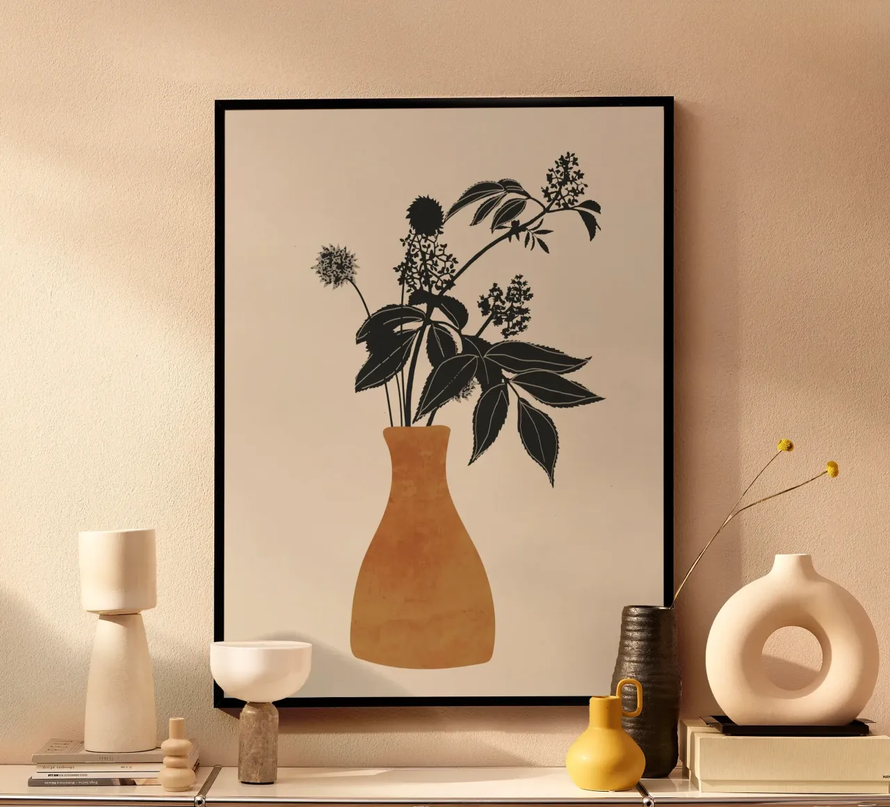 Minimal Abstrakte Kunst Vase Pflanze 2 Poster von ThingDesign
