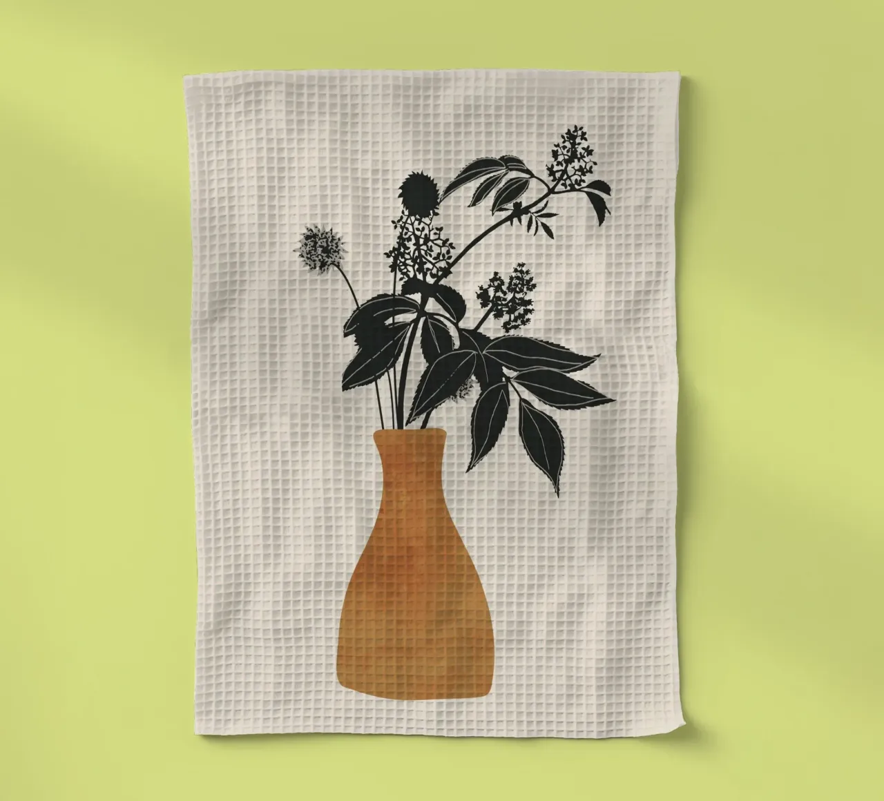 Minimal Abstrakte Kunst Vase Pflanze 2 Geschirrtuch von ThingDesign
