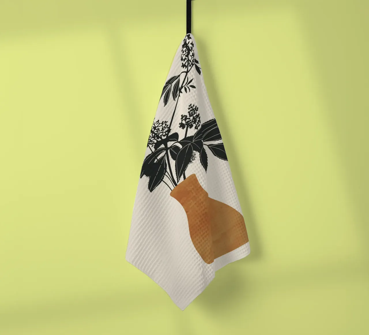 Minimal Abstrakte Kunst Vase Pflanze 2 Geschirrtuch von ThingDesign